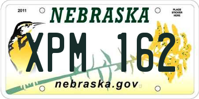 NE license plate XPM162