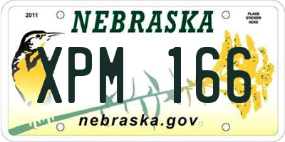 NE license plate XPM166