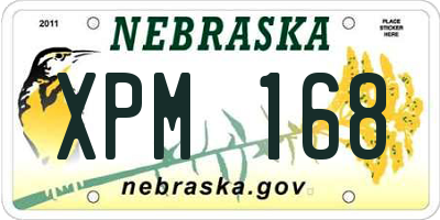NE license plate XPM168