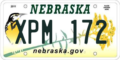 NE license plate XPM172