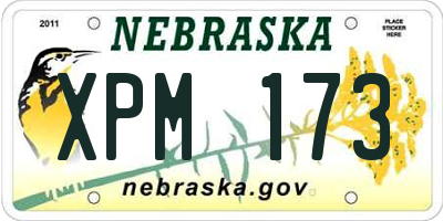 NE license plate XPM173