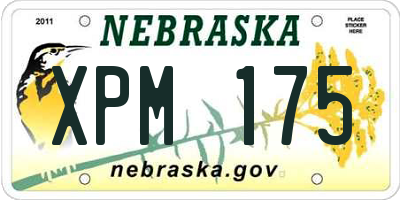 NE license plate XPM175