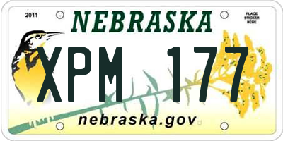 NE license plate XPM177