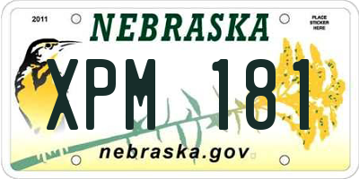 NE license plate XPM181