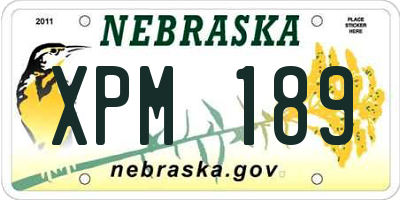 NE license plate XPM189