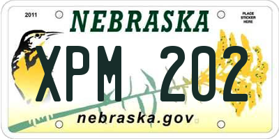 NE license plate XPM202