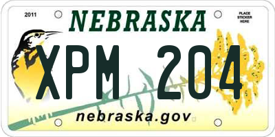 NE license plate XPM204