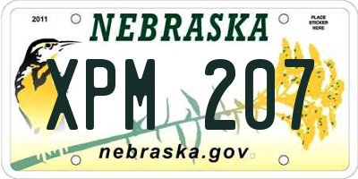 NE license plate XPM207