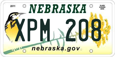 NE license plate XPM208