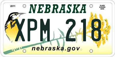 NE license plate XPM218