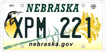 NE license plate XPM221