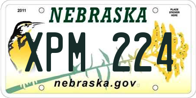 NE license plate XPM224