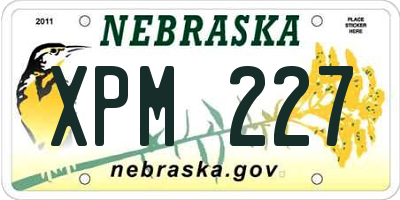 NE license plate XPM227
