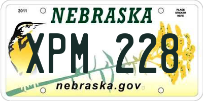 NE license plate XPM228
