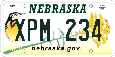 NE license plate XPM234