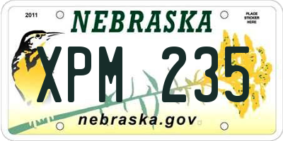 NE license plate XPM235