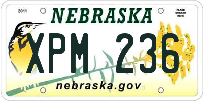 NE license plate XPM236
