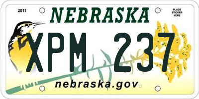 NE license plate XPM237