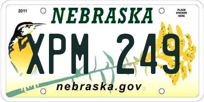 NE license plate XPM249