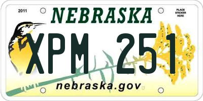 NE license plate XPM251