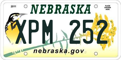 NE license plate XPM252