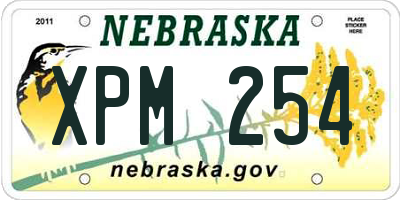 NE license plate XPM254