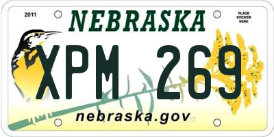 NE license plate XPM269