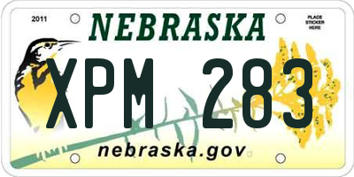 NE license plate XPM283
