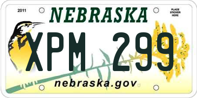 NE license plate XPM299