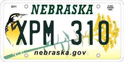 NE license plate XPM310