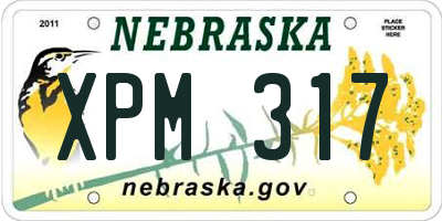 NE license plate XPM317