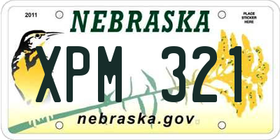NE license plate XPM321