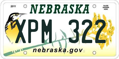 NE license plate XPM322