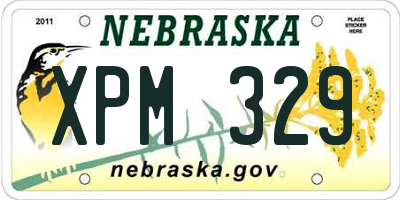 NE license plate XPM329