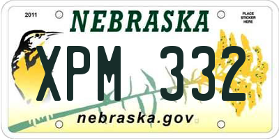 NE license plate XPM332