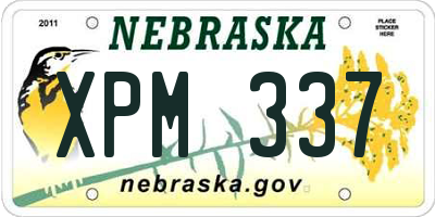 NE license plate XPM337