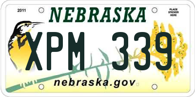 NE license plate XPM339