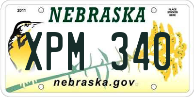 NE license plate XPM340