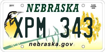 NE license plate XPM343