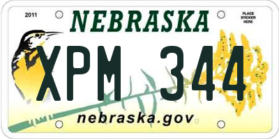 NE license plate XPM344