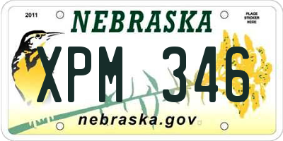NE license plate XPM346