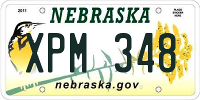 NE license plate XPM348