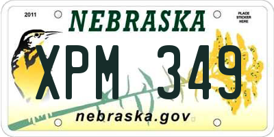 NE license plate XPM349