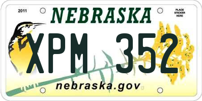 NE license plate XPM352