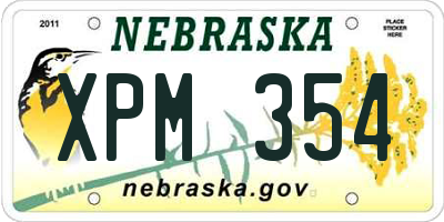 NE license plate XPM354
