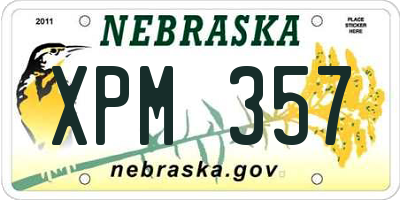NE license plate XPM357