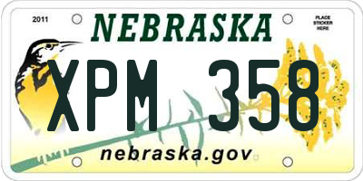NE license plate XPM358