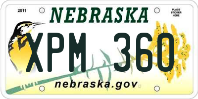 NE license plate XPM360