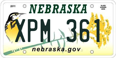 NE license plate XPM361
