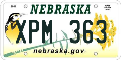 NE license plate XPM363
